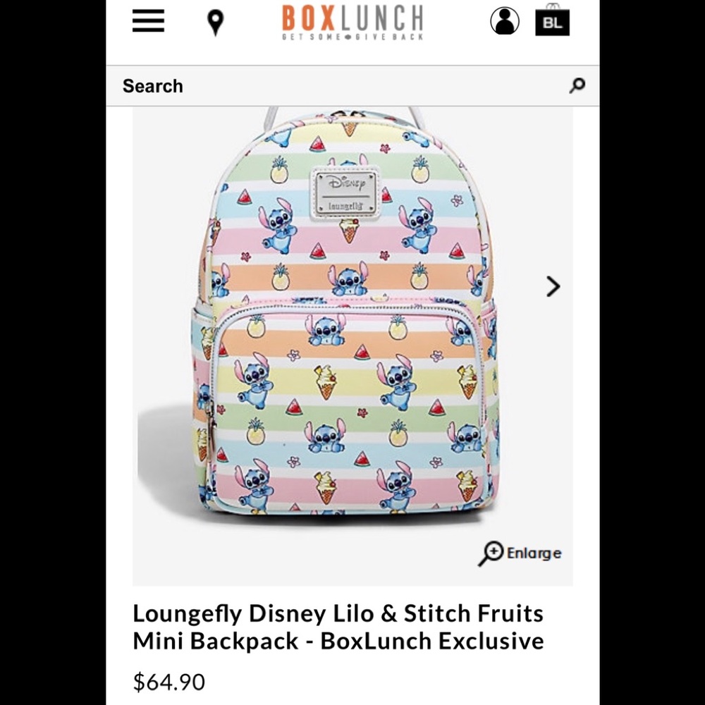 Lounge fly Stitch rainbow backpack - brand new